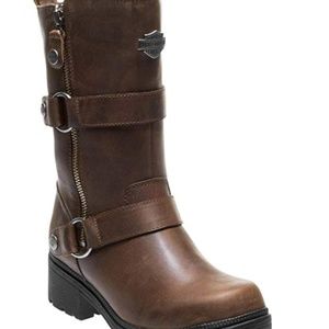 Harley Davidson Brown Leather Motorcycle Boots NWT